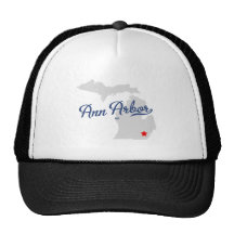 Chemise d'Ann Arbor Michigan MI Casquettes