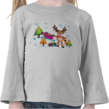 Chemise de renne de Noël pour des enfants T-shirt