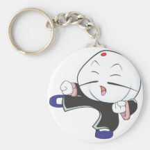 Chemise mignonne de bande dessinée d'arts martiaux porte-clefs