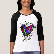 Chemise piquée de base-ball de coeur t-shirt