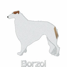 Chemise russe de broderie de chien-loup de barzoï polo brodé