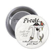 Chemises et cadeaux de jour du pirate pi de taux d badges avec agrafe