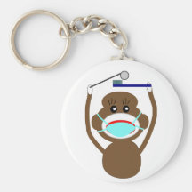 Chemises et cadeaux de singe de chaussette de dent porte-clef