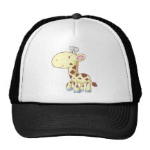 Chemises mignonnes de girafe de bébé de bande dess casquette