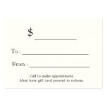 chèque-cadeau de cheveux carte de visite