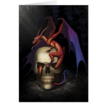 Chèque-cadeau de dragon de crâne carte de vœux