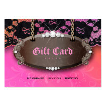 Chèque-cadeau d'orange de rose de mode de dentelle carte de visite