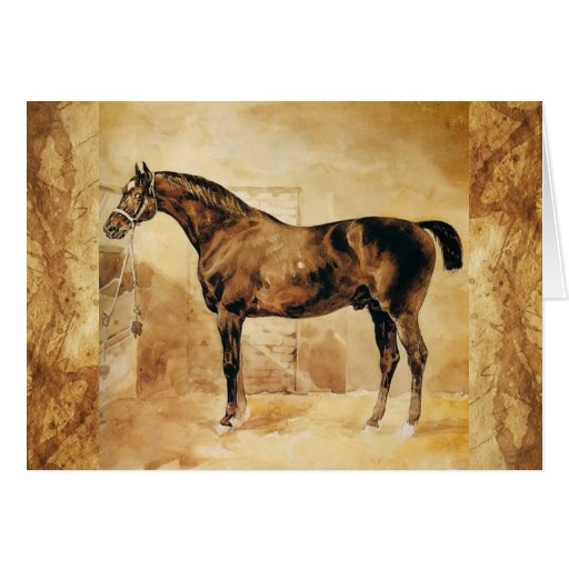 CHEVAL ANGLAIS EN parchemin STABLE Carte De Vœux | Zazzle CHEVAL ANGLAIS EN parchemin STABLE Carte De Vœux | Zazzle