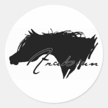Cheval Arabe Autocollants Ronds