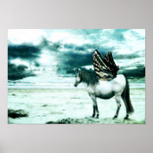 cheval avec des ailes affiche