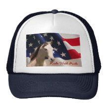 Cheval avec le chapeau de drapeau américain casquettes de camionneur