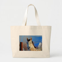 Cheval blanc sac de toile