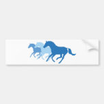 Cheval courant (bleu) autocollant pour voiture
