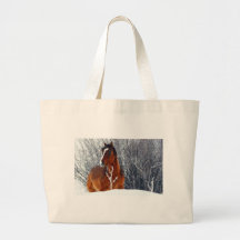 Cheval dans la neige sac
