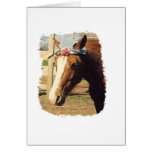 Cheval dans le chapeau cartes de vœux