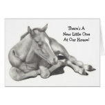 CHEVAL DE BÉBÉ : CRAYON : FAIRE-PART CARTE DE VŒUX