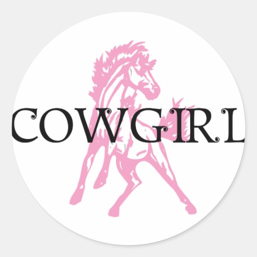 Cheval de Bronc de cow-girl (version rose de cheva Autocollants