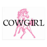 Cheval de Bronc de cow-girl (version rose de cheva Carte Postale