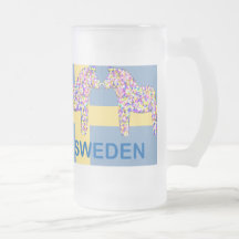 Cheval de Dala de confettis avec le drapeau suédoi Mug