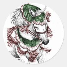Cheval de fête de vacances autocollants
