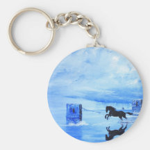 cheval de guerre noir porte-clé