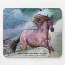 Cheval de mustang et surf espagnols Mousepad de pl Tapis De Souris