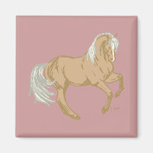 Cheval de palomino aimants pour réfrigérateur