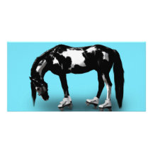 Cheval de patineur cartes de vœux avec photo