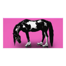 Cheval de patineur cartes de vœux avec photo