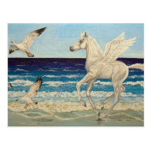 Cheval de Pegasus et carte postale d'imaginaire de