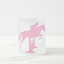 Cheval de pullover de chasseur et cavalier (rose) tasses à café