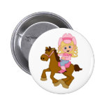 Cheval d'équitation de cow-girl (rose) badges avec agrafe