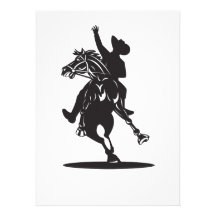 Cheval d'équitation de cowboy de rodéo cartons d'invitation