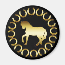 CHEVAL D'OR MAGNETS POUR RÉFRIGÉRATEUR