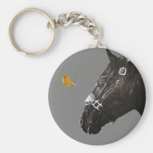 Cheval et papillon porte-clé