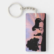 Cheval et première silhouette Keychain Porte-clé