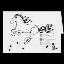 Cheval galopant à gauche (guerre biologique) [cart cartes