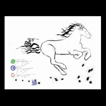 Cheval galopant juste (guerre biologique) [carte p cartes postales
