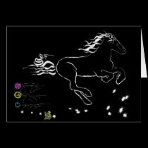 Cheval galopant juste (wb) [carte] cartes