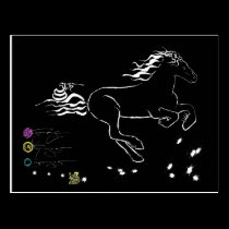 Cheval galopant juste (wb) [carte postale] cartes postales