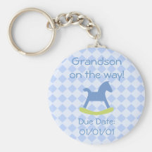 Cheval jaune et bleu Keychain de bébé de basculage Porte-clés