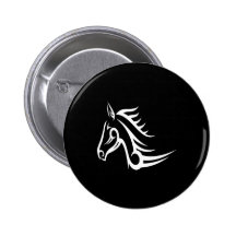 Cheval noir de tribal de tatouage badges