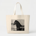 Cheval noir frison fier d'étalon sacs