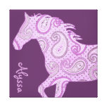 Cheval pourpre mignon de Paisley Toiles Tendues Sur Châssis