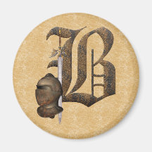 Chevaliers rouillés B initial Aimants Pour Réfrigérateur