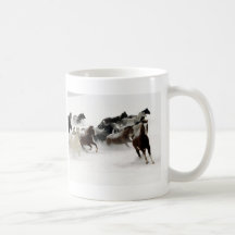 Chevaux dans la neige mug à café