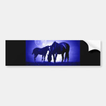 Chevaux dans la nuit bleue autocollant pour voiture
