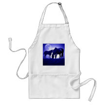 Chevaux dans la nuit bleue tabliers