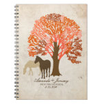 Chevaux d'automne d'orange et de Brown Carnets À Spirale