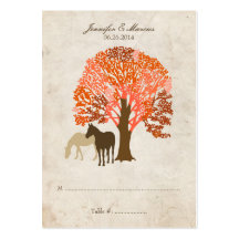Chevaux d'automne d'orange et de Brown Carte De Visite